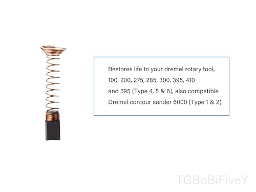 TGBoBiFiveY 90930-05 Carbon Motor Brushes for Dremel Parts 275 285 300 395 595 (Type 3 4 5) and 6000 (Type 1 2) 4 Pack