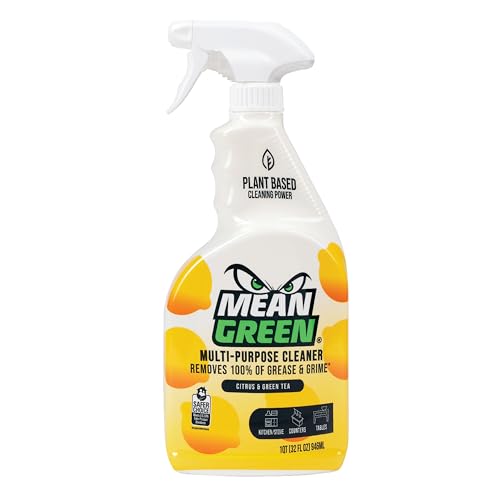 Mean Green Multi-Purpose Cleaner Spray, Citrus & Green Tea, 32 oz – Removes 100% of Grease & Grime, Kitchen, Bathroom & Household Surfaces