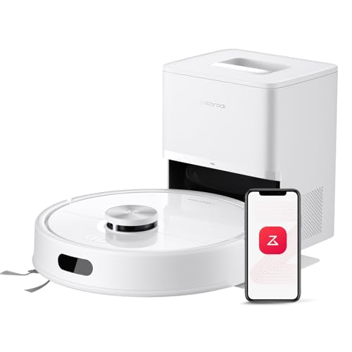 roborock Q7 M5+ Robot Vacuum and Mop, Upgraded from Q5 Max+, Up to 7-9 Weeks Self-Empty, 10000Pa Suction, Dual Anti-Tangle System for Pet Hair & Carpet, PreciSense LiDAR Navigation, App Control, White