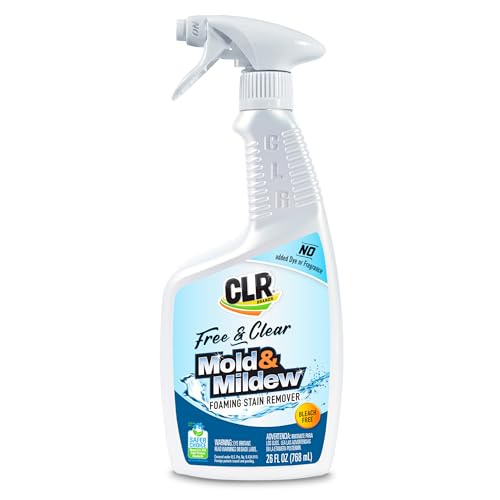 CLR Brands® Mold & Mildew Bleach-Free Free & Clear Stain Remover, No Dyes or Fragrances, 26 Oz Bottle (Pack of 1)
