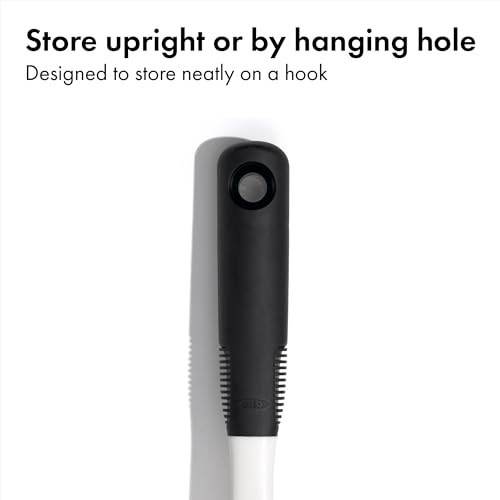 OXO Good Grips Dish Brush, Nylon Bristles with Built-in Scraper, Safe for Non-Stick Cookware, Non-Slip Handle, Dishwasher Safe