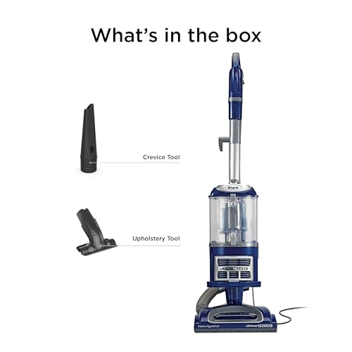 Shark Upright Vacuum Cleaner | Navigator Lift-Away Deluxe | Pet Hair, Carpet & Hard Floor Cleaning | Upholstery & Crevice Tool | HEPA Filter | Swivel Steering | Large Dust Cup Capacity | Blue | NV360