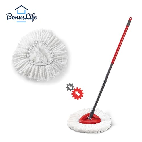 Mop Heads Replacements for O-Ceda Easy Wrin Spin System, Microfiber Refills, Easy Cleaning Mop Head Replacement White 6 Pack