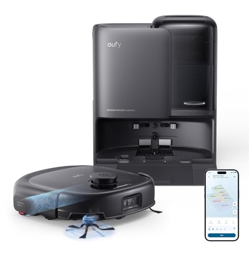 eufy Robot Vacuum E25, 20,000 Pa Suction,HydroJet Always-Clean Roller Mop, All-in-One Robot Vacuum and Mop Combo, Edge-to-Corner Cleaning, Zero-Tangle Design, AI Obstacle Avoidance (Upgraded)
