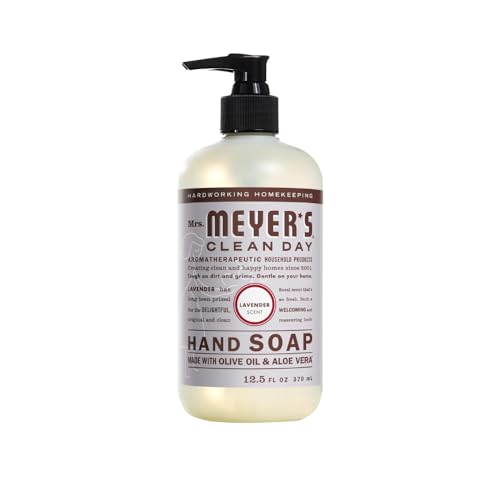 Mrs. MEYER'S CLEAN DAY Variety, 1 Room Freshener, 8 OZ, 1 Liquid Hand Soap, 12.5 OZ, 1 Liquid Dish Soap, 16 FL OZ, 1 Multi-Surface Cleaner, 16 OZ, 1 Toilet Bowl Cleaner, 24 OZ, 1 CT (Lavender)