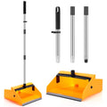 Didaey 1 Pcs Commercial Dustpan with Comb 38” Long Handle Upright Heavy Duty Dust Pan Outdoor Indoor for Courtyards Garages Lobby Mall Market Market Floors Office Pet Hair Rubbish Cleaning (Yellow)