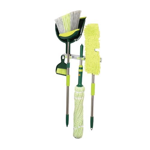 Pine-Sol Broom & Mop Cleaning Set - All-in-One Floor Cleaning Kit with Angled Broom and Dustpan, Twist & Microfiber Mops, Mini Dustpan with Brush, and Wall Mount Storage Rack - 7 Pieces