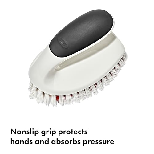 OXO Good Grips All-Purpose Scrub Brush – 2-Pack, Crevice Cleaning, Bathroom Cleaning, Scrub Brush with Handle, Brushes to Scrub Your Kitchen or bathrooms