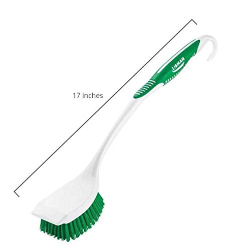 Libman Long Handle Scrub Brush - Item Model Number: 00010 - Ergonomic Rubber Grip Won't Slip When Wet.