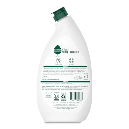 Seventh Generation Toilet Bowl Cleaner Fresh Mint scent 4 Pack Without Chlorine Bleach Ammonia Free 24 oz