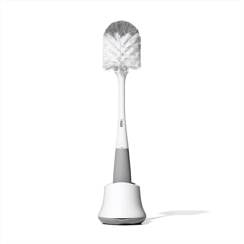 OXO Tot Bottle Brush with Nipple Cleaner and Stand – Gray, 2-Pack