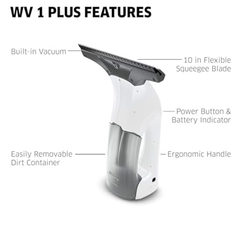 Kärcher WV 1 Electric Window Vacuum Squeegee 10" - Perfect for Showers, Mirrors, Glass, and Countertops - Electric Squeegee
