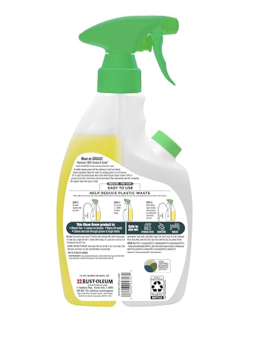 Mean Green Refillable Ultra Powered Multi-Purpose Cleaner Concentrate, Citrus & Green Tea, 14.3 fl oz – Plant & Mineral Based, Cuts Through Grease & Grime, Refillable Bottle Makes 4X Refills