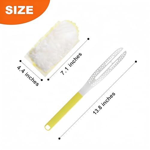 JOYMOOP Disposable Electrostatic Duster for Cleaning, with 2 Handles & 24 Ct Yellow Heavy Duty Refills for Swiffer Feather Duster, Household Cleaning Tool for Electronics, Dusting Furniture, Blinds