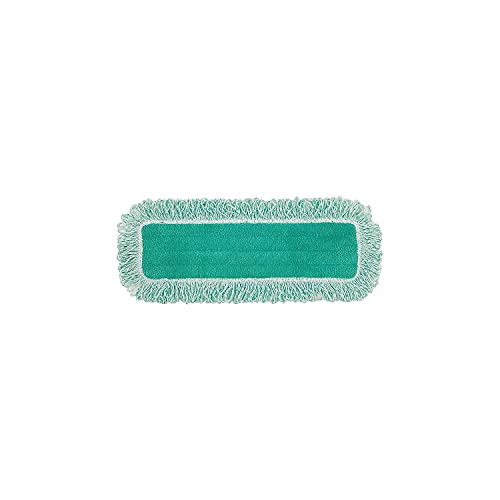 Rubbermaid Commercial Products HYGEN 18 inch Microfiber Dust Pad with Fringe, Green, For Janitorial/Professional Cleaners and Heavy-Duty industrial Cleaning/Dusting/Sweeping