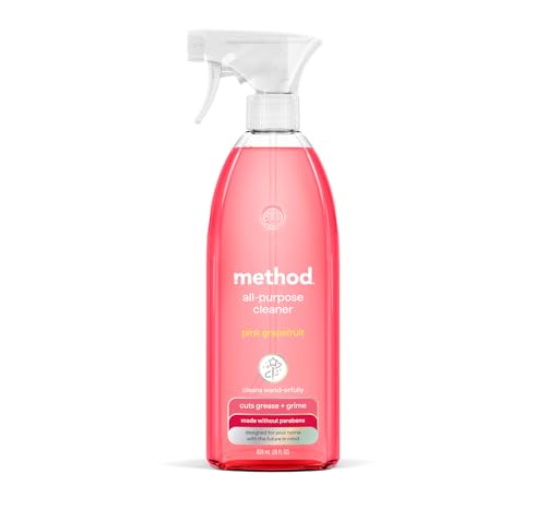 method All-Purpose Cleaner Spray, Pink Grapefruit - Cuts Grease & Grime on Counters, Glass, Sealed Wood & Floors, for Kitchen & Bathroom, 28 fl oz