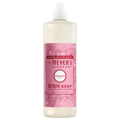 MRS. MEYER'S CLEAN DAY Liquid Dish Soap, Limited Edition Peppermint, 16 fl. oz
