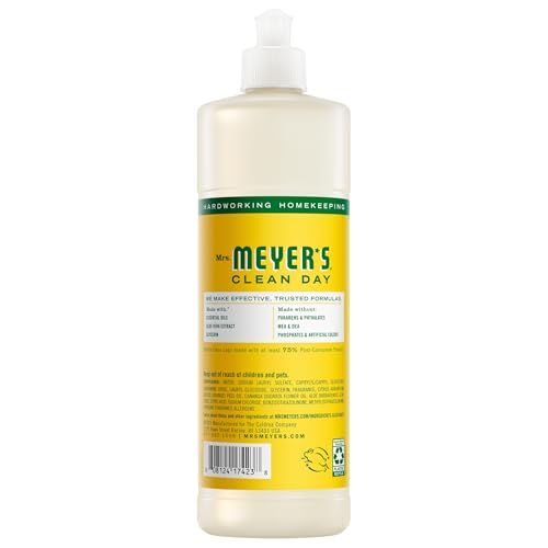 MRS. MEYER'S CLEAN DAY Liquid Dish Soap, Honeysuckle Scent, 16 Fl Oz Bottle