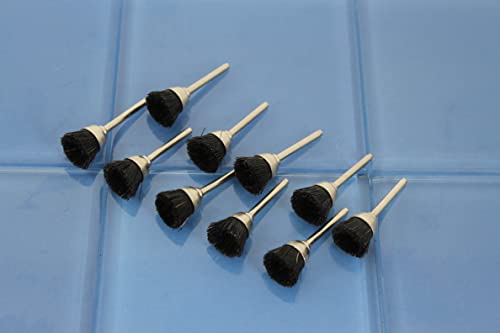 TEMO 10 pc Nylon Plastic Bristle 1/2 Inch Cup Wire Brush with 1/8 Inch Shank for Dremel and Other Rotary Tools on Rust Removal, Corrosion and Scrub Surfaces