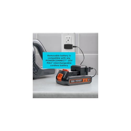 BLACK+DECKER POWERSERIES 20V MAX Cordless Stick Vacuum Cleaner, Household Vacuum Cleaners for Hardwood Floors and Carpet, LED Lights, Detachable, Anti-Tangle, Lightweight, Bagless (BHFEA18D1)