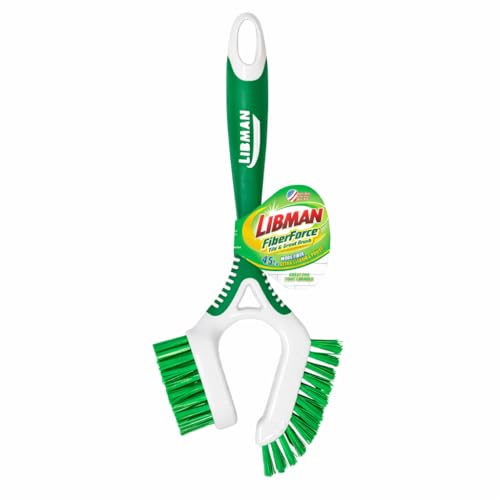 LIBMAN Tile & Grout Brush with Long Handle - 2-in-1 Cleaning Scrub Brush - 3 Pack