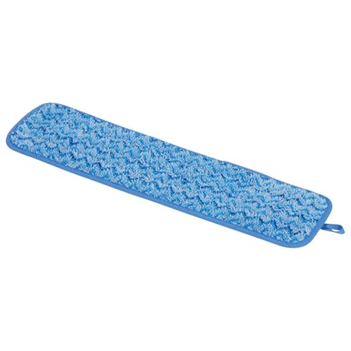 Rubbermaid Commercial Products HYGEN Microfiber Room Mop Pad, 18-Inch, Blue, Single-Sided, Damp Mop Head for Heavy-Duty Cleaning on Hardwood/Tile/Laminated Floors in Kitchen/Lobby/Office, Pack of 12