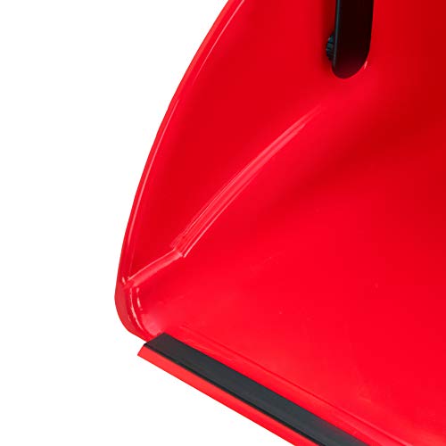 Amazon Basics Jumbo Lobby Dustpan, Indoor Outdoor Use, 6-Pack, Red