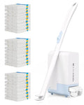 AIR U+ Disposable Toilet Brush Wand for Scrubbing Bubbles Flushable Refills, Wall Mount Toilet Cleaning System with 24 Count Refills + 1 Toilet Wand + 1 Automatic Visual Caddy