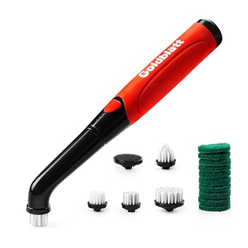Goldblatt 18-Piece Cordless Electric Spin Scrubber Kit, Handheld Power Brush for Bathroom, Kitchen, Shower, Tile, Grout and Household Surfaces