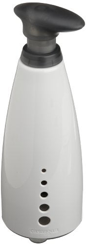 Casabella Sink Sider Soap Pump Bottle 14-Ounce Multipurpose Dispenser with Soap Filling Funnel, White