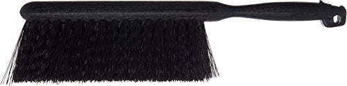 SPARTA Flo-Pac Bench Brush, Small Counter Broom with Handle for Cleaning Smooth Surfaces, 8", Black