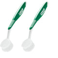 LIBMAN Dish Brush - Soft Bristle Cleaning Brush with Handle - 2 Pk Dish Scrub Brushes with Scraper for Dishwashing Dishes, Pots, Pans, Glassware - Non-Slip Comfort Grip Handle