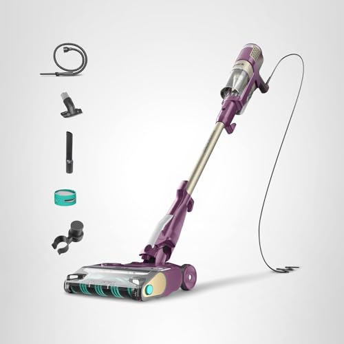 Shark PowerDetect | Corded Stick Vacuum Cleaner for Carpet & Hard Floors | Lightweight Hand Vacuum for Pet Hair with DuoClean | Self-Cleaning Brushroll | HEPA | 3 Attachments | Purple | HZ4001AMZ