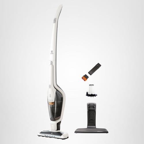 Electrolux Ergorapido Cordless 2-in-1 Vacuum Cleaner with High Suction Power and 180° EasySteer Mobility, 48-Minute Run Time, 2 Power Modes, Satin White