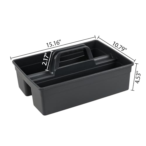 Morcte 6 Pack Plastic Cleaning Supply Caddy, Cleaning Carry Caddy Organizer with Handle, Gray