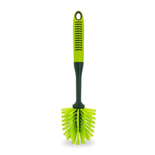 Pine-Sol Long Handle Dish Brush – Heavy Duty Bristle Kitchen Scrubber, Safe with Non-Stick Cookware