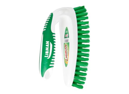2 1/2 in W Scrub Brush, Stiff, 5 1/2 in L Handle, 7 in L Brush, Green, Polypropylene, Santoprene - 1 Each