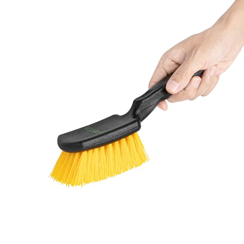 Restaurantware-Clean Tek Professional 10.24 Inch Utility Brush, 1 Heavy-Duty Scrub Brush - Plastic Bristles, Ergonomic Handle, Black Plastic Cleaning Scrub, Ideal for Indoor and Outdoor Cleaning