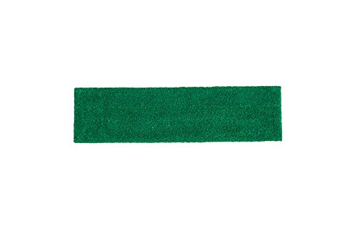 Rubbermaid Commercial Products 18 inch Adaptable Flat Mop Microfiber Pad Green for Janitorial/Professional Cleaners and Light-Duty Cleaning/Mopping with Tab/Pocket Functions
