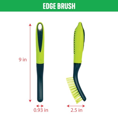 Pine-Sol Scrub Brush Set - Long Handle Cleaning Brushes with Heavy Duty Bristles and Comfort Grip - Scrubbers for Kitchen, Household, and Dishwashing, 5 Pieces
