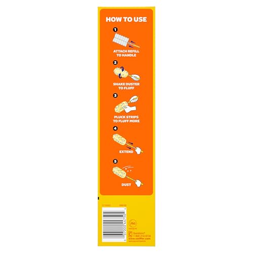 Swiffer Duster Kit with 3 ft Extendable Handle, Heavy Duty Dusting Starter Kit with 3 Refills, for Ceiling Fans, Vents and Hard to Reach Places