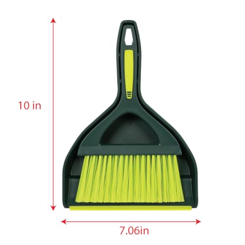 Pine-Sol Mini Dustpan and Brush Set | Nesting Snap-On Design | Portable, Compact Dust Pan and Hand Broom for Cleaning, Green