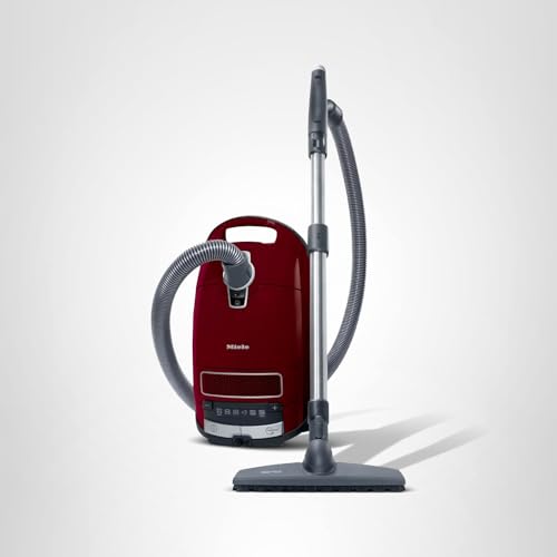 Miele Complete C3 Limited Edition Bagged Canister Vacuum Cleaner with AirClean System, AllTeQ Universal Floorhead, and Parquet Twister Floorbrush, in Tayberry Red