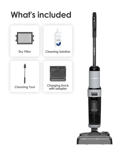Tineco Floor ONE i5 Stretch Wet Dry Vacuum Cleaner, Vacuum & Mop in One Step, 20kpa Powerful Suction, 180° Lay-Flat Design, Anti-Tangle Design, Dual-Sided Edge Cleaning, Up to 30* Minutes Runtime