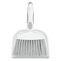 NACENA Small Dust Pan and Brush Set, Mini Broom and Dustpan Set Small Hand Broom and Brush Combo Dust Pan with Teeth for Home Cleaning Drawers Desktop Sofas and Outdoor, White & Gray