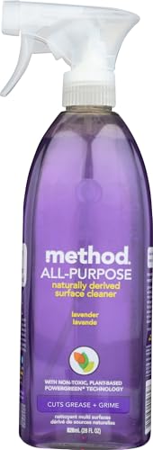 method Dye-Free All-Purpose Cleaner Spray, French Lavender - Cuts Grease & Grime on Counters, Glass, Wood & Floors, for Kitchen & Bathroom, 28 fl oz