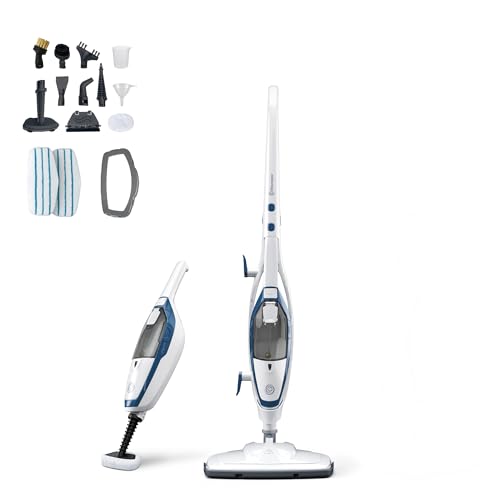 Vacmaster SMF1501 2-in-1 Steam Mop for Floor Cleaning with Detachable Handheld Steamer, Quick-Heating & Lightweight for Hard Floors, Carpets, Tiles and Upholstery