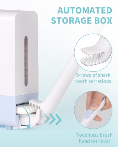 AIR U+ Disposable Toilet Brush Wand for Scrubbing Bubbles Flushable Refills, Wall Mount Toilet Cleaning System with 24 Count Refills + 1 Toilet Wand + 1 Automatic Visual Caddy