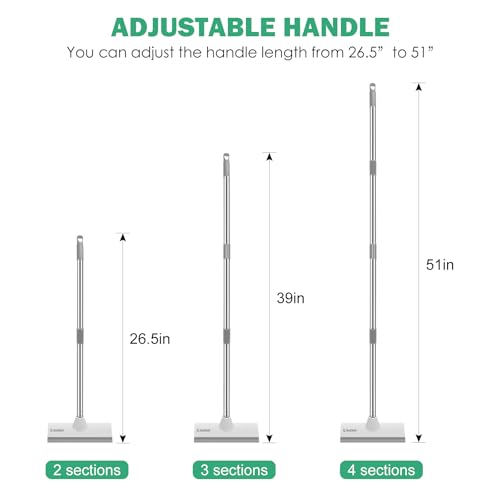 SetSail Floor Scrub Brush with 51-Inch Long Adjustable Handle 2 in 1 Scrape Brush Stiff Bristle Floor Scrubber for Cleaning Shower Bathroom Garage Kitchen Wall Deck Tub Tile