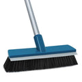 Stiff Bristle Deck Brushes for Scrubbing Heavy Duty with Rubber Scrape Squeegee, 55” Long Handle Scrub Brush for Bathroom Shower Carpet Outdoor Floor Cleaning (Head Size: 10.8”)